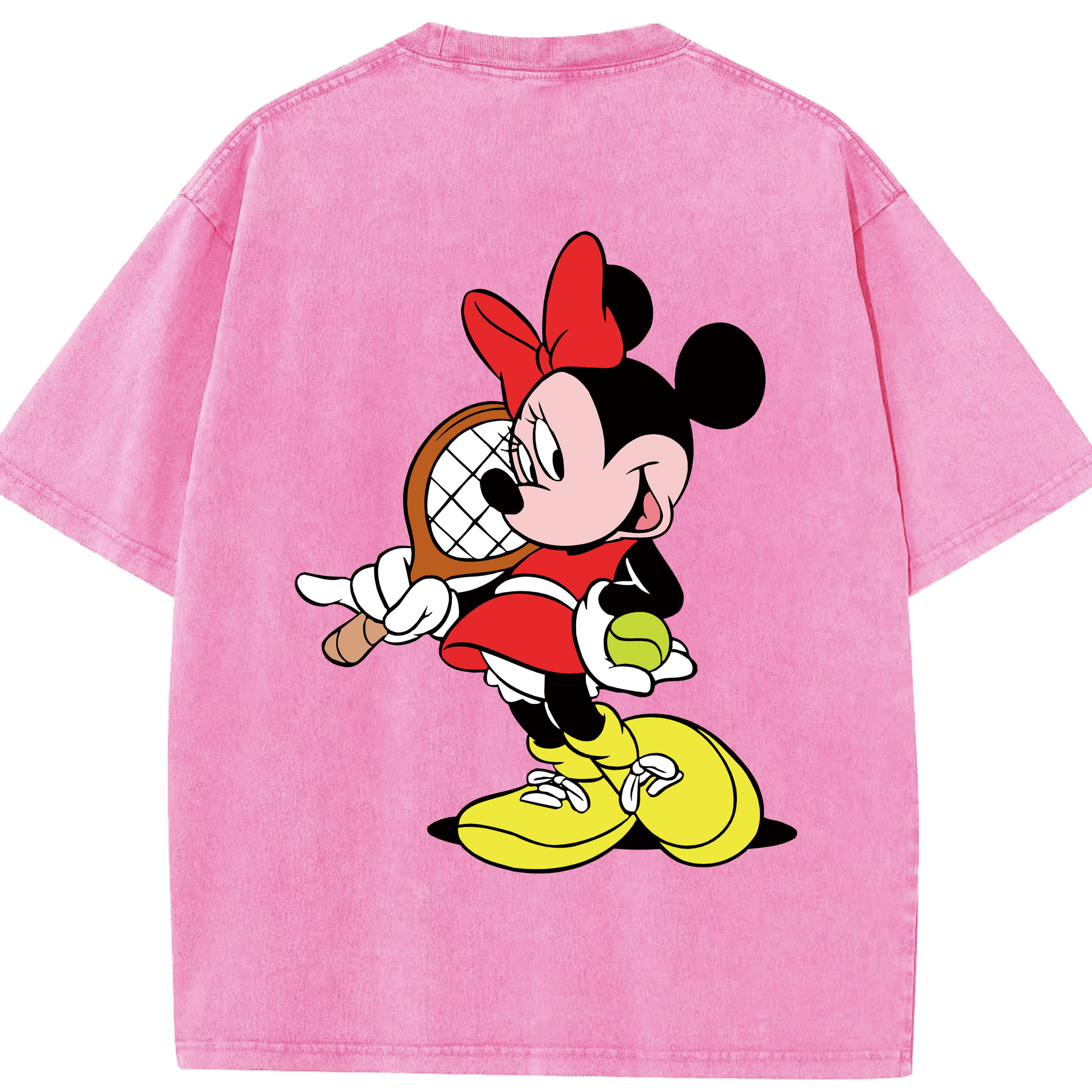 （画像用） ミッキーマウス Mickey Mouse 綿100% ヴィンテージ風 半袖Tシャツ（背面プリント）